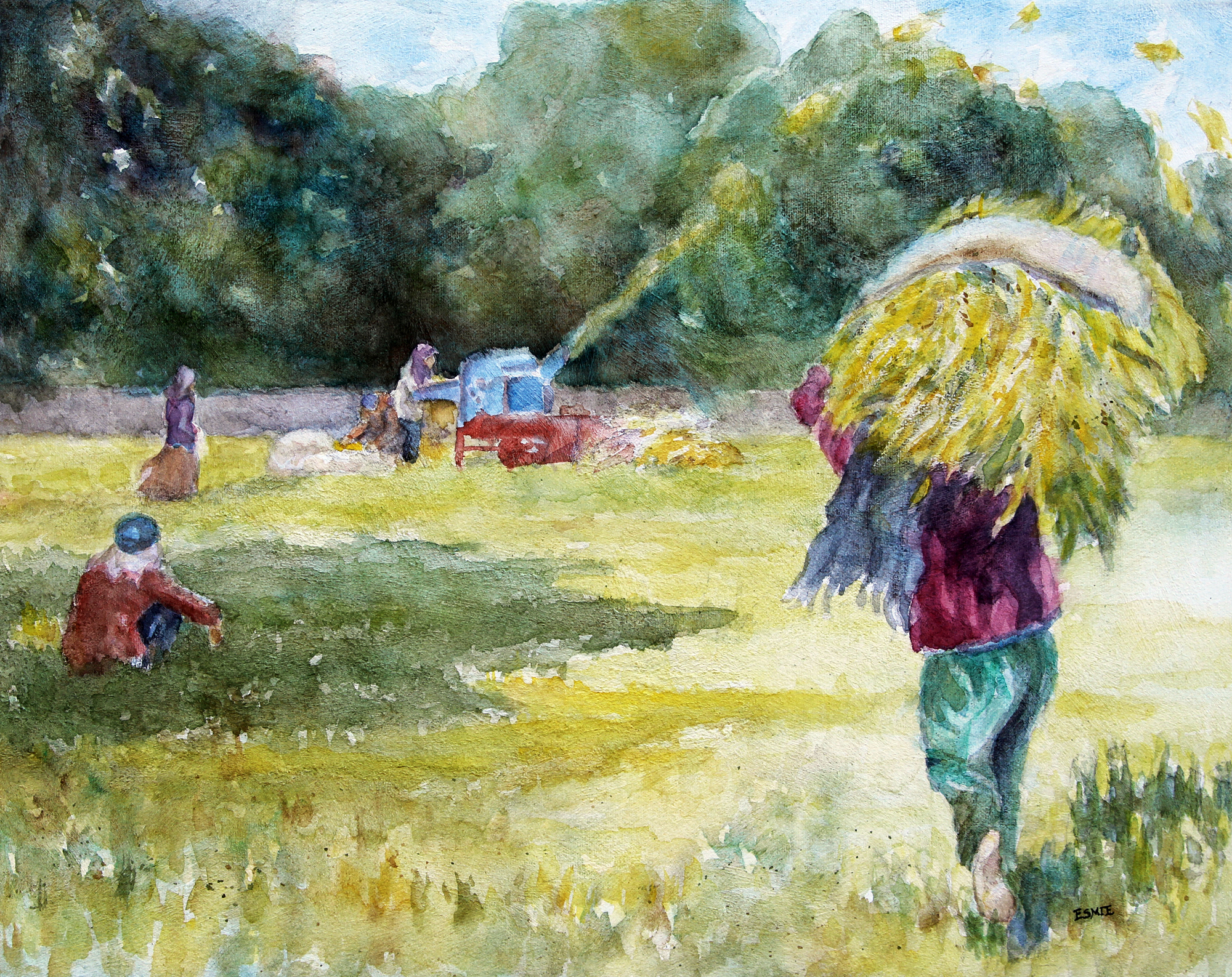 McLaren, EG, Agoo Harvest, 16x20, wc on canvas sf